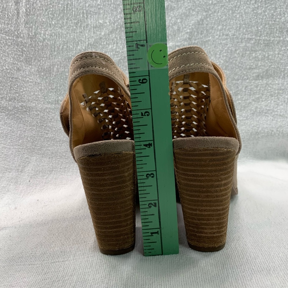 Alter’d State Mio Woven Open Toe Slip-On‎ Sling Back Chunky Heels Taupe Size 8.5 - Picture 6 of 15